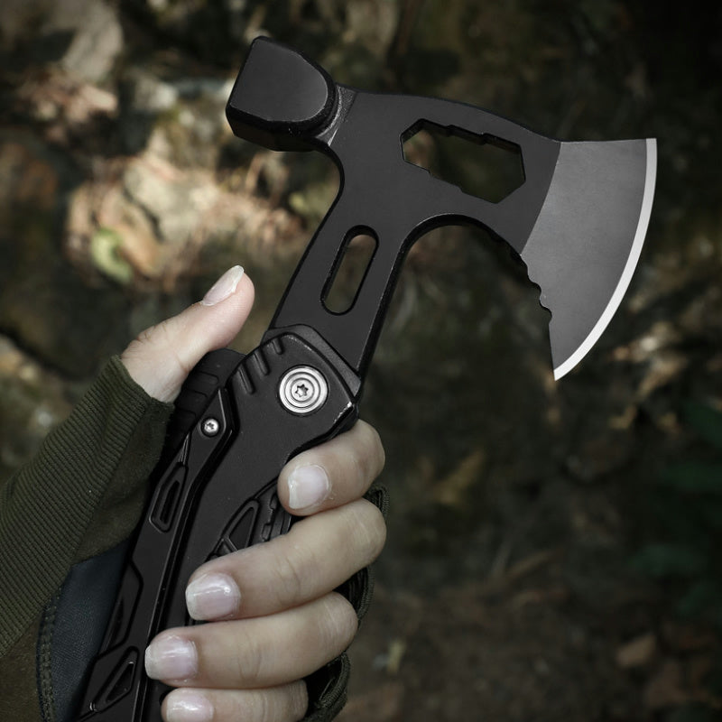 15-in-1 Survival Tool with Hammer & Axe – Essential Camping & Hiking Gear