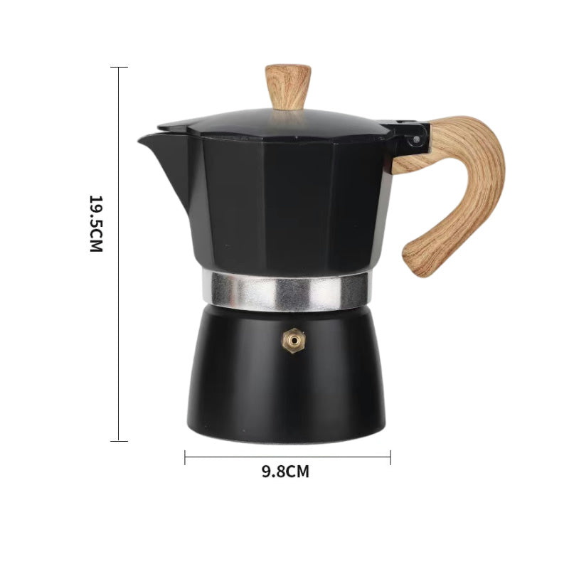 Octagonal Moka Coffee Pot – 300ml Aluminum Espresso Maker