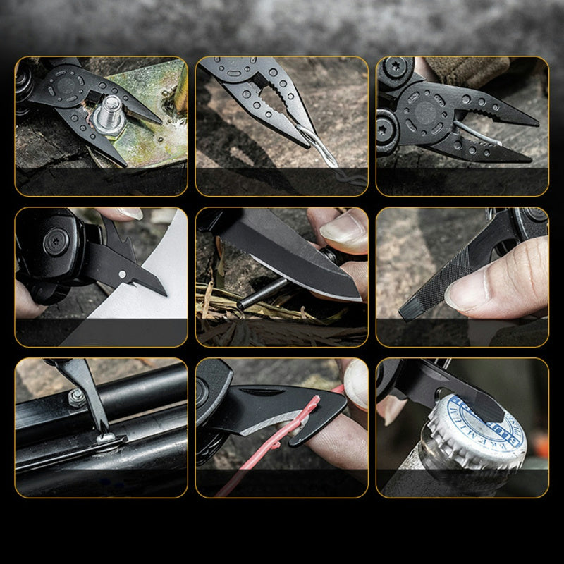 Folding Pocket Tool Knife – Pliers, Screwdriver, Opener & Whistle with Sheath