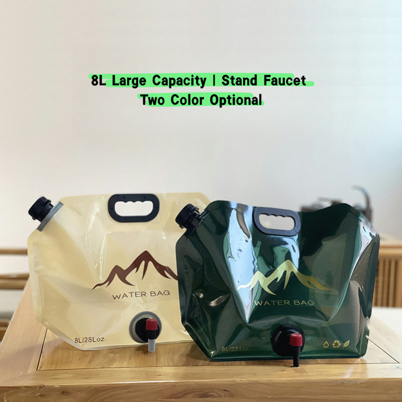 8L Folding Water Bag – With Spigot, for Camping & Travel