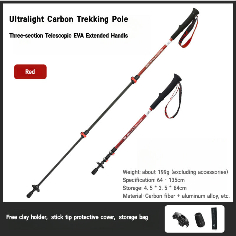 Pelliot Ultra-Light Carbon Fiber Trekking Pole (1Pc)