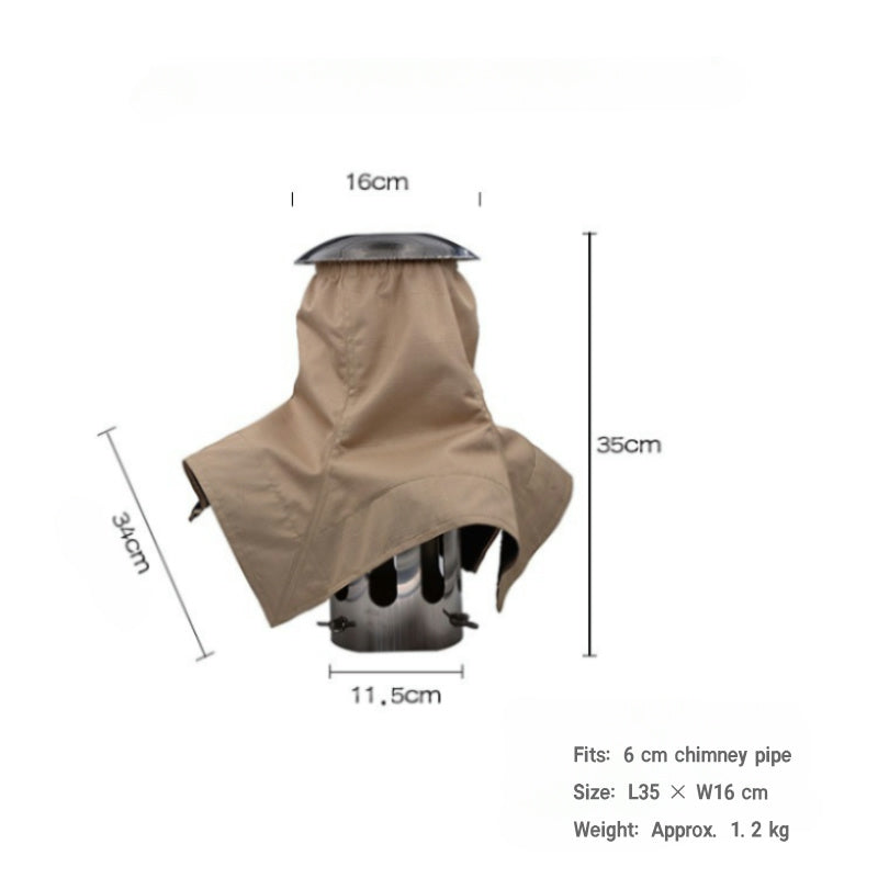 Tent Chimney Shield – Anti-Rain & Bug Cover for Wood Stoves