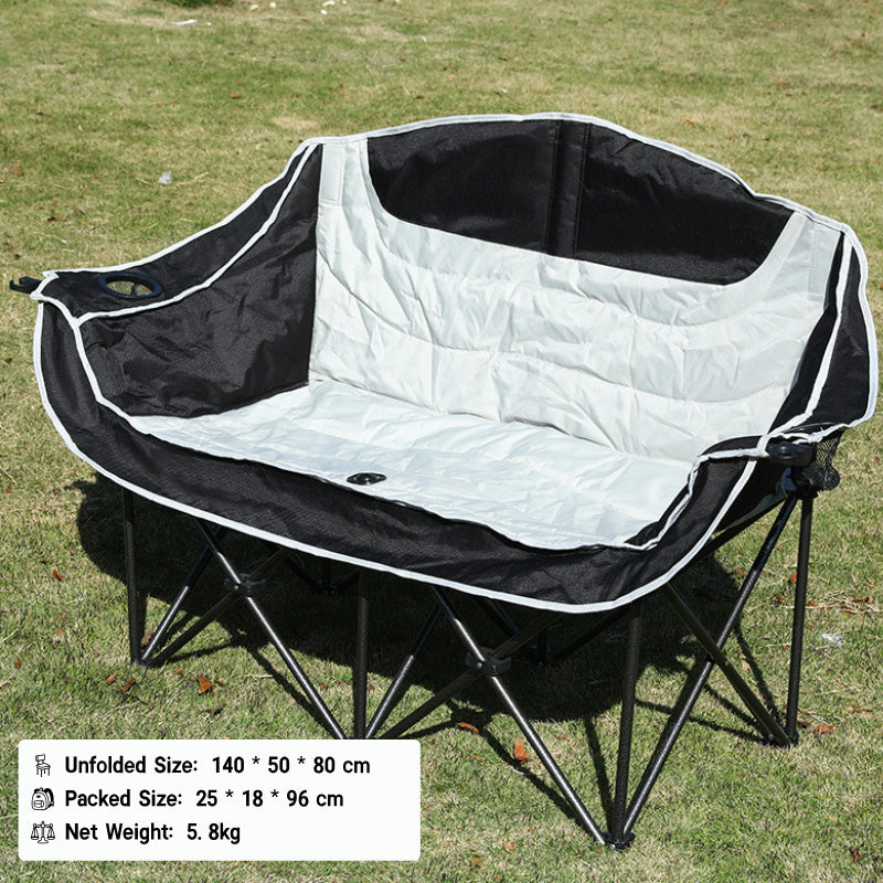 Double Camping Chair – Extra-Thick Moon Chair with Arms