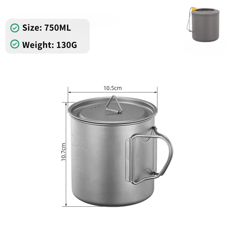 Adrift Allseason | Pure Titanium Single-Walled Mug with Lid