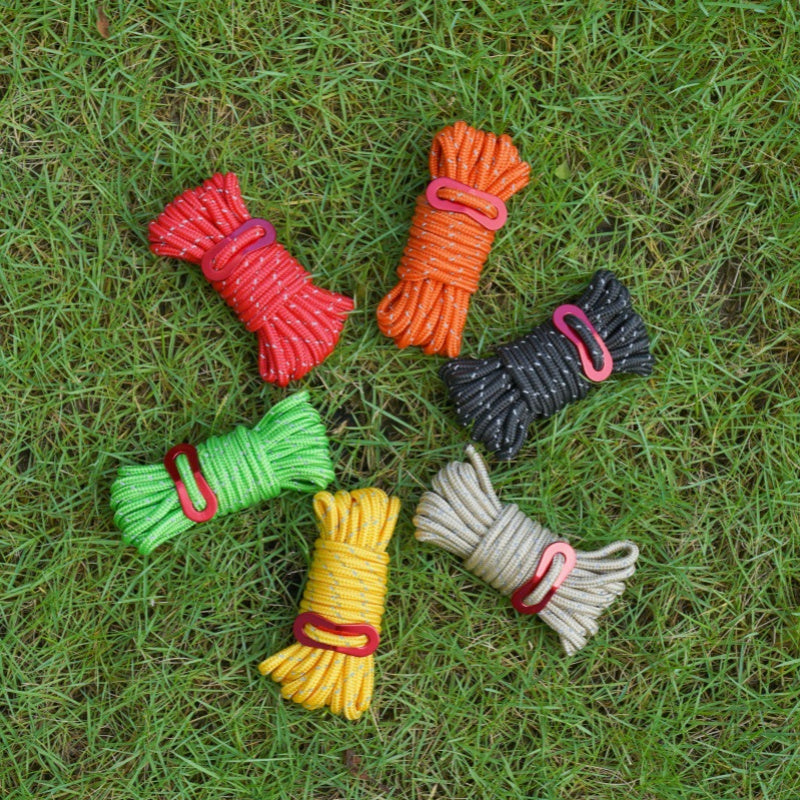 5mm Reflective Guyline – 4m Color Tent Rope for Camping & Tarp Anchoring