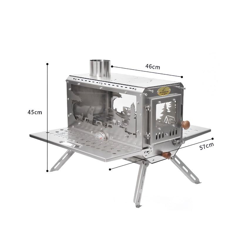 Wild Hunter - Large | Camping Stove, Stainless Steel Folding Campfire Oven