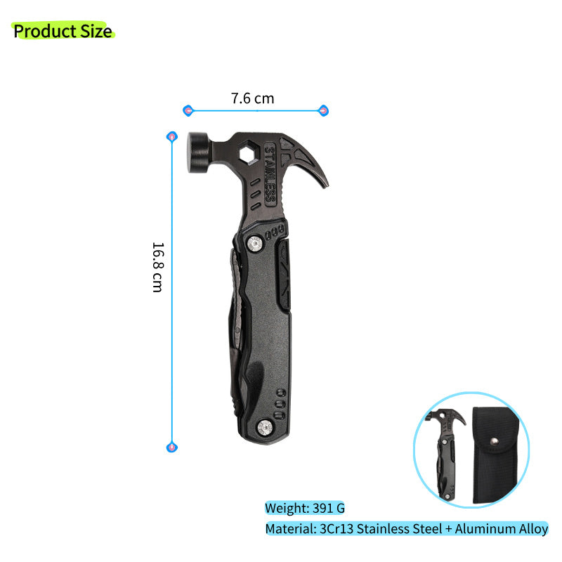 Hammer Tool – Folding Pliers, Screwdrivers & Opener for Camping & Emergency