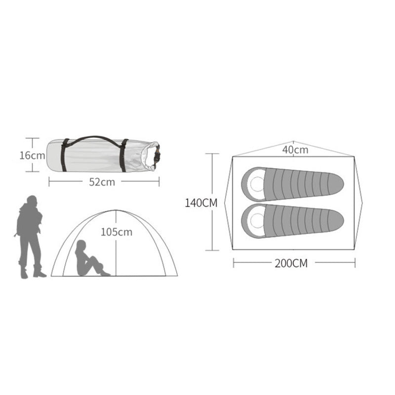 Traditional 2-Person Backpacking Tent – Lightweight & Waterproof