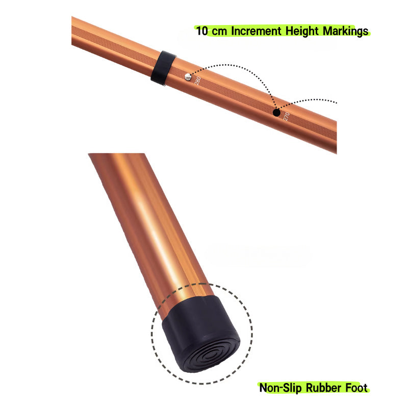 Coody 2.8m Adjustable Aluminum Tent Poles – 3 Pack