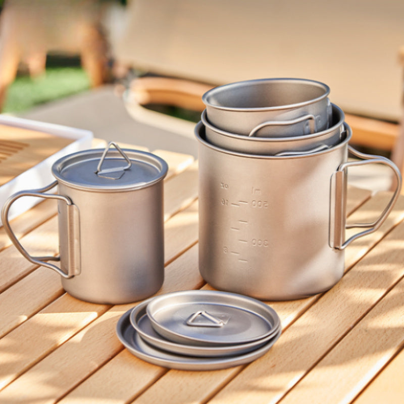 Adrift Allseason | Pure Titanium Single-Walled Mug with Lid