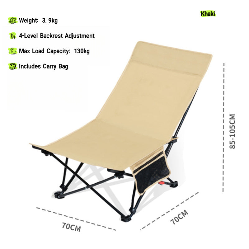4-Position Folding Recliner – Camping Chair with Support