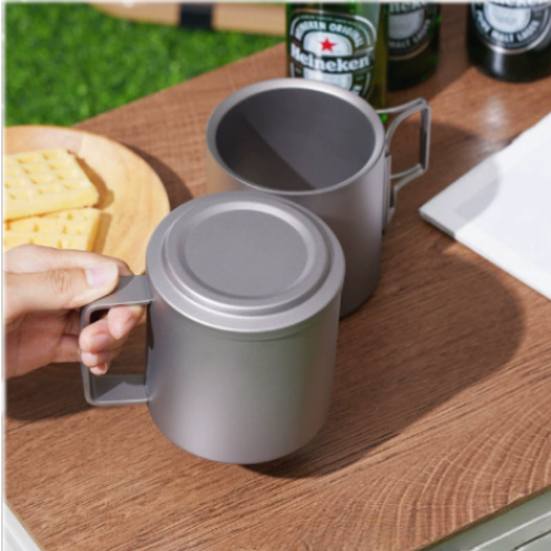 Adrift Allseason | 450ml Pure Titanium Double-Walled Mug with Lid