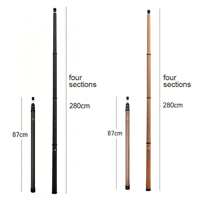 Coody 2.8m Adjustable Aluminum Tent Poles – 3 Pack