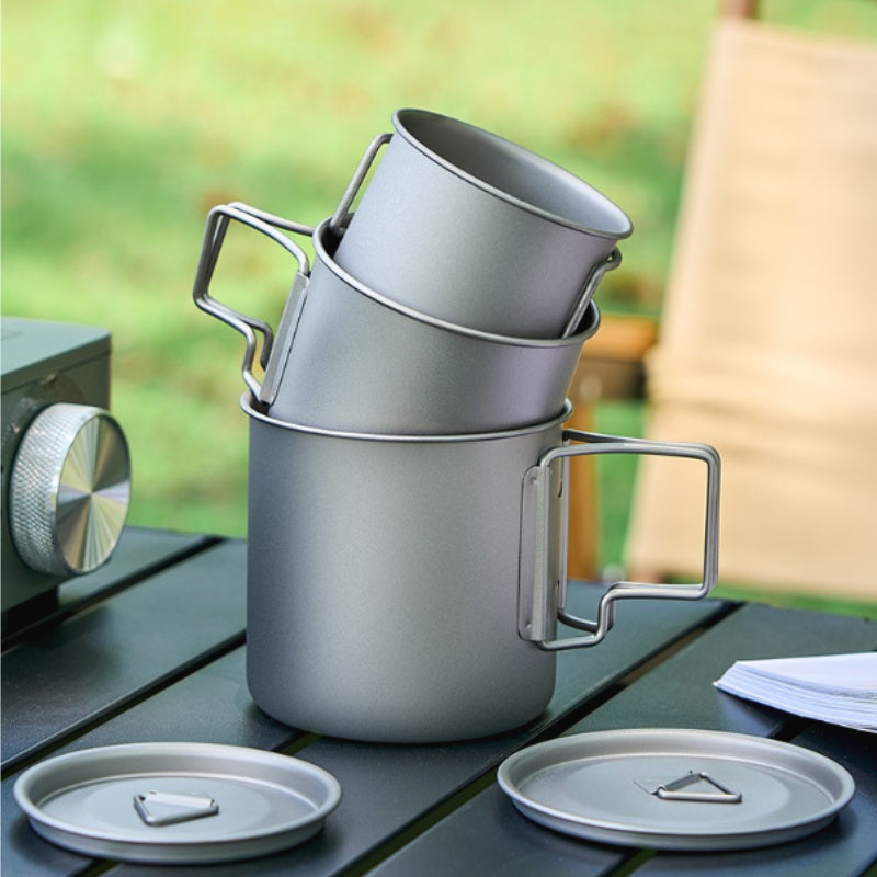 Adrift Allseason | Pure Titanium Single-Walled Mug with Lid
