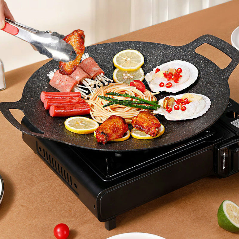 Maifan Stone BBQ Pan – Dual-Handle Non-Stick Cooking Plate