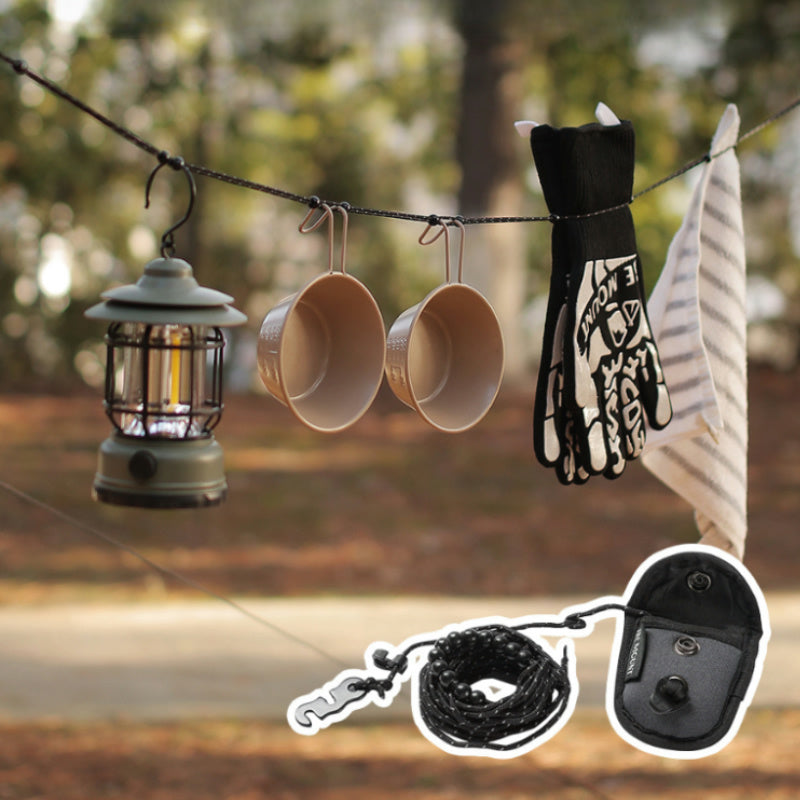 Portable Camping Clothesline – 3m Reflective, Adjustable