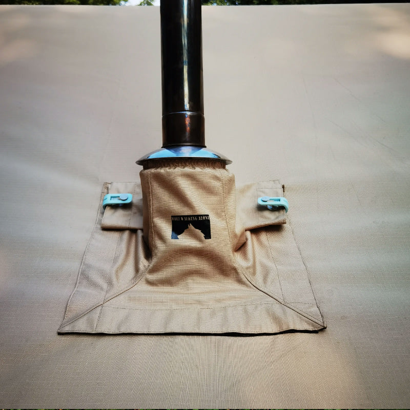 Tent Chimney Shield – Anti-Rain & Bug Cover for Wood Stoves