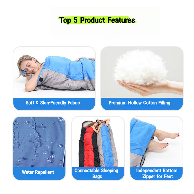 Synthetic cotton Sleeping Bag 2800g – 3-Season, -10°C to 5°C