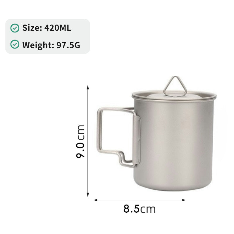 Adrift Allseason | Pure Titanium Single-Walled Mug with Lid