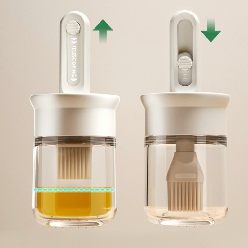 Silicone Oil Brush Bottle – Telescopic, Food-Grade, No-Shed Baking & BBQ Tool