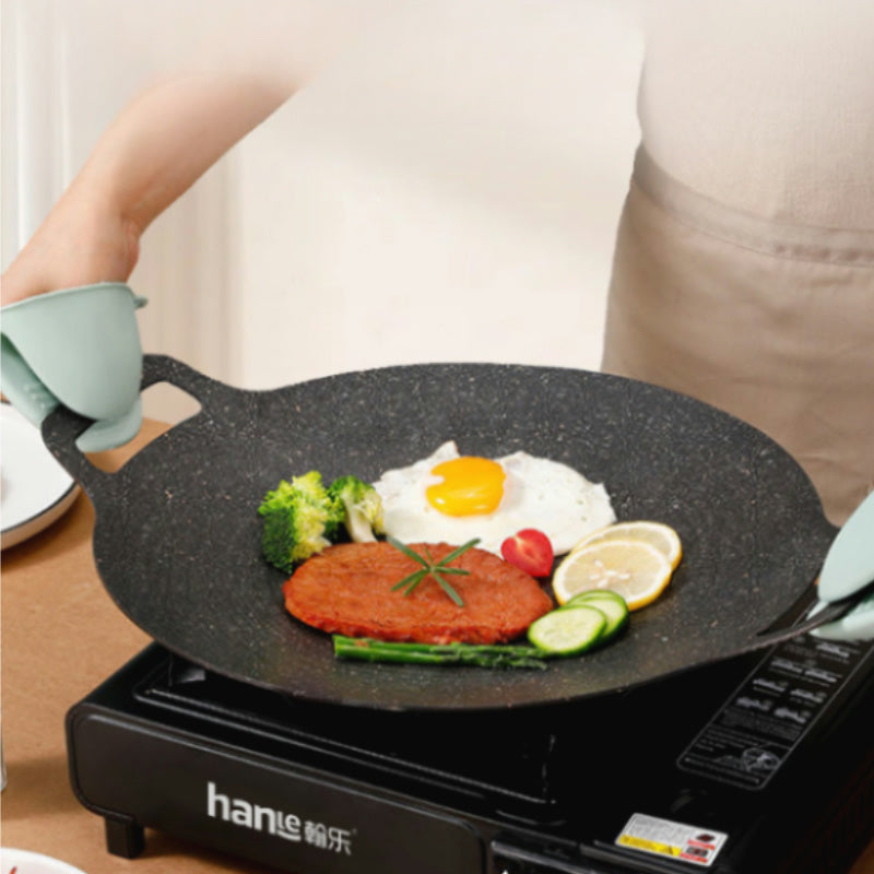 Maifan Stone BBQ Pan – Dual-Handle Non-Stick Cooking Plate