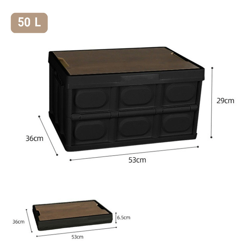 Folding Storage Box with Lid - Large Capacity for Camping and Home Use