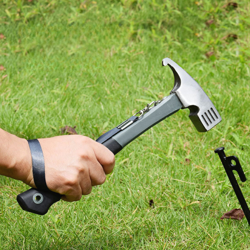 Camping Claw Hammer – Carbon Steel Tent Stake Remover with Wrist Strap