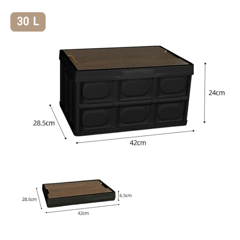 Folding Storage Box with Lid - Large Capacity for Camping and Home Use