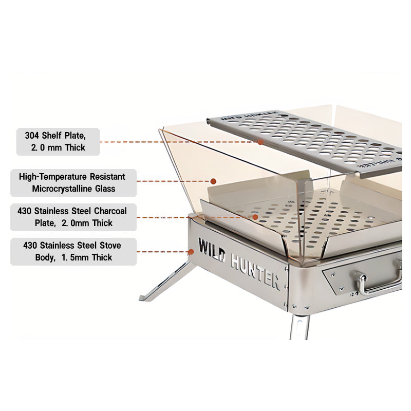 Wild Hunter | Outdoor Camping Fire Pit with Microcrystalline Glass