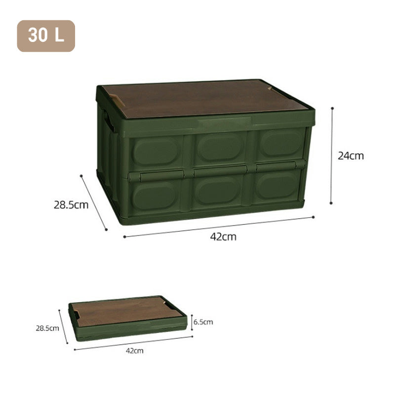Folding Storage Box with Lid - Large Capacity for Camping and Home Use