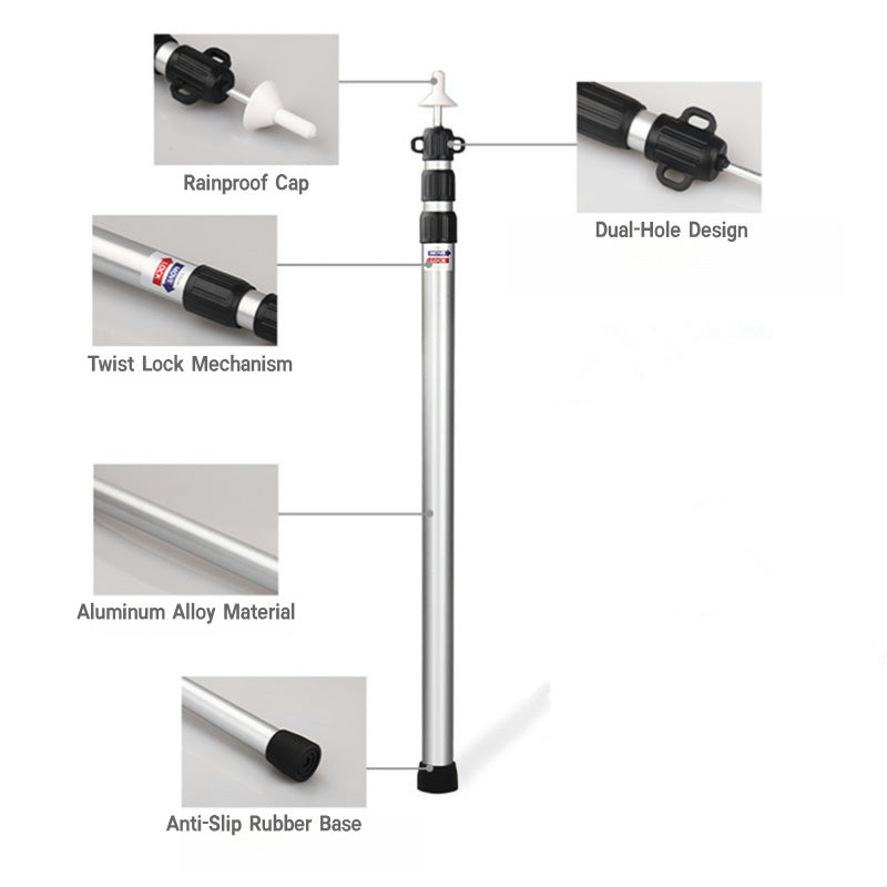 2-Pack Aluminum Tent Poles – Telescopic, for Tarp & Awning