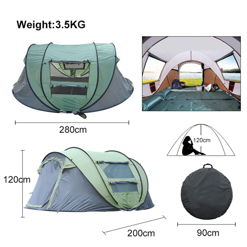 5–6 Person Traditional Pop-Up Tent – Instant Setup for Family Camping