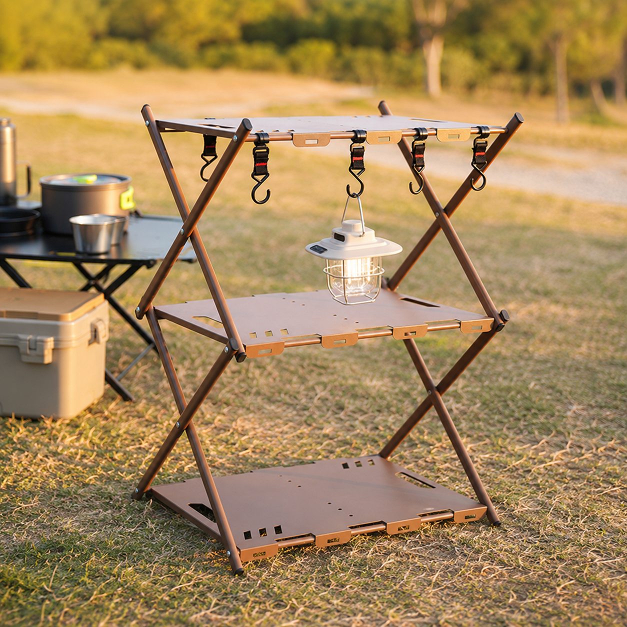 3-Tier Outdoor Folding Storage Rack