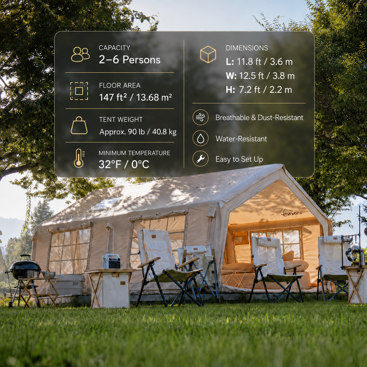 Coody 13.68 Pro Inflatable Tent - Villa
