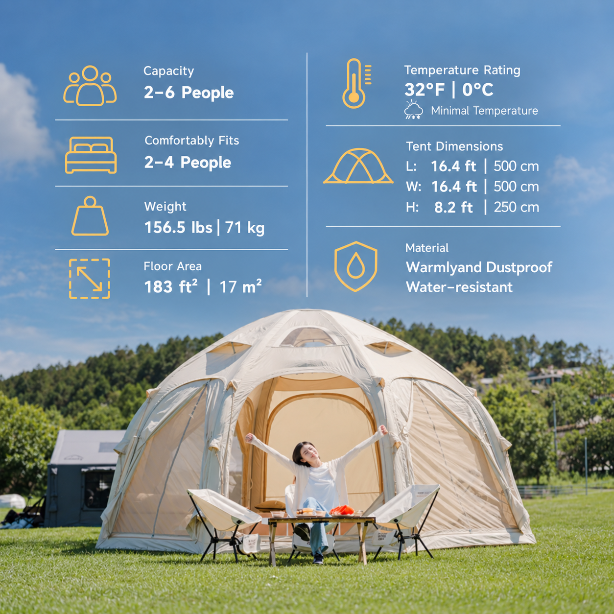 Coody Inflatable Tent - Dome - {3} | winter camping tent |  glamping tent 