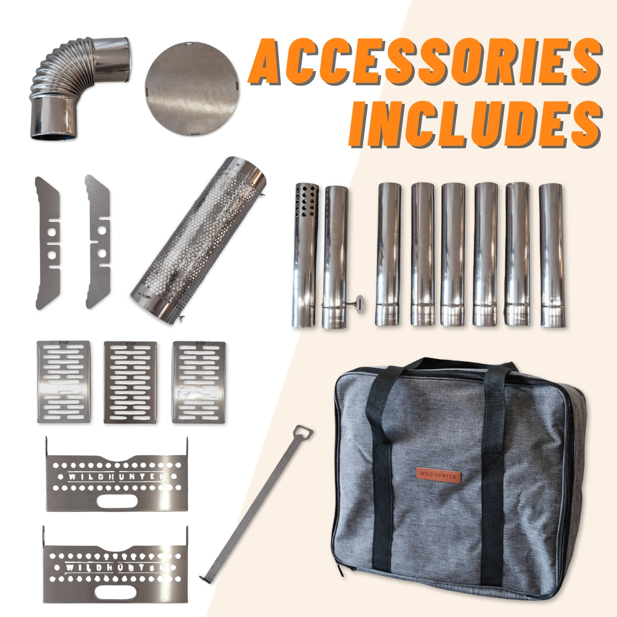 Wild Hunter- Medium | Camping Stove, Stainless Steel Folding Campfire Oven