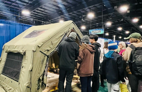 Coody inflatable tent for family camping in the mountains