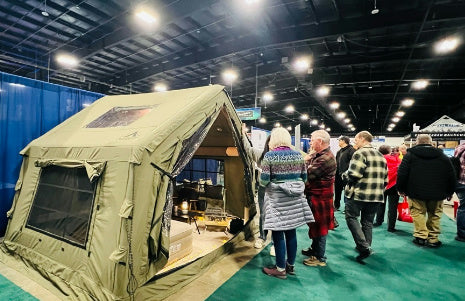 Adrift inflatable tent with spacious interior and durability.