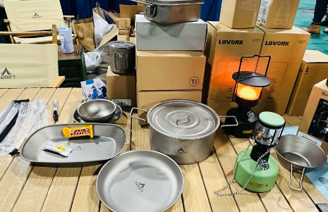 Inflatable tent house for family camping with multiple rooms.