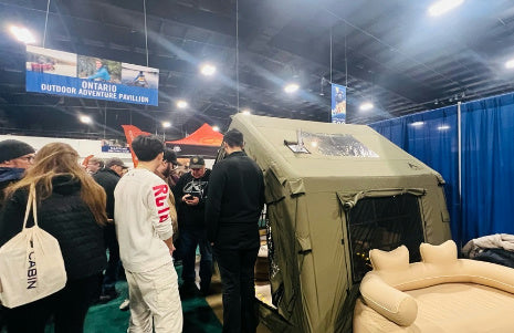 Adrift inflatable tent with spacious interior and durability.