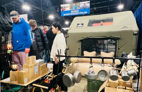 Coody inflatable camping tent with quick setup.