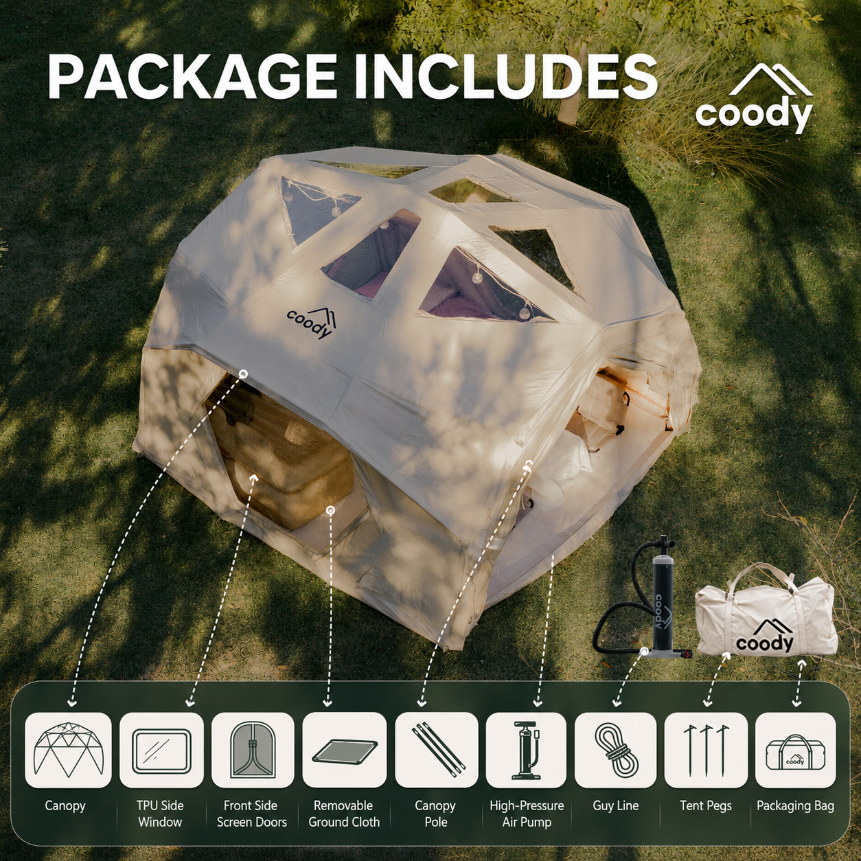 Coody Hubshelter Pro Inflatable Tent
